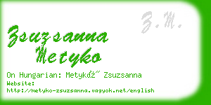 zsuzsanna metyko business card